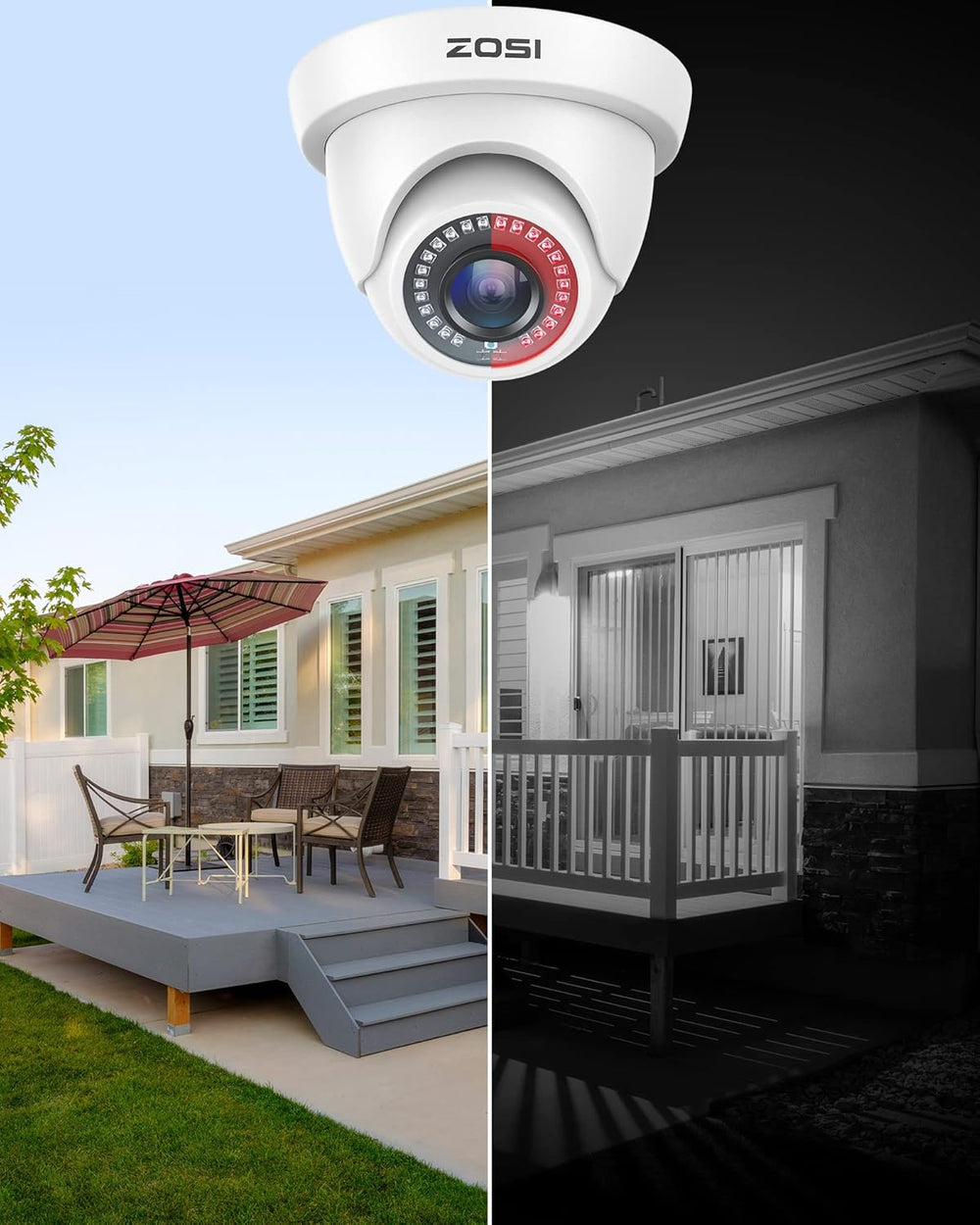 ZOSI 4 Pack 1080P Security Cameras,Night Vision,2MP Outdoor Indoor CCTV White...