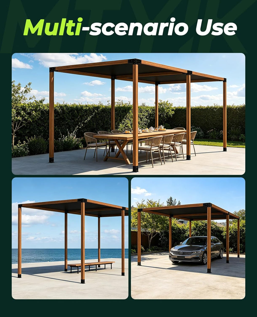 Pergola Kit for 4"x4" Lumber Heavy Duty Steel Brackets 2mm Thick