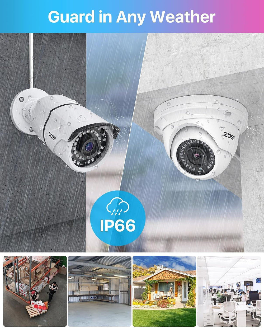 ZOSI 4K PoE Security Camera System, 8pcs 5MP Metal Cameras with 2TB HDD