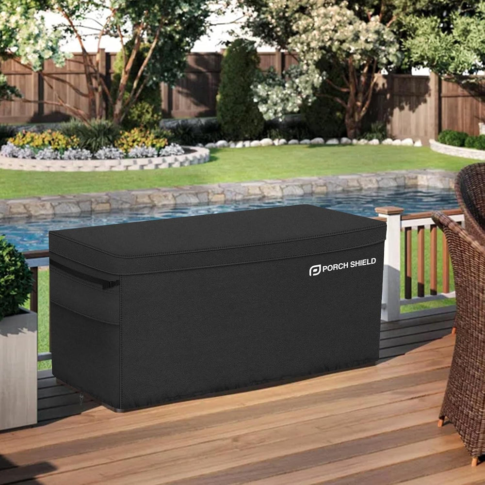 Porch Shield Patio Deck Box Cover (Upgrade), 56 x 26 x 26 inches, Black