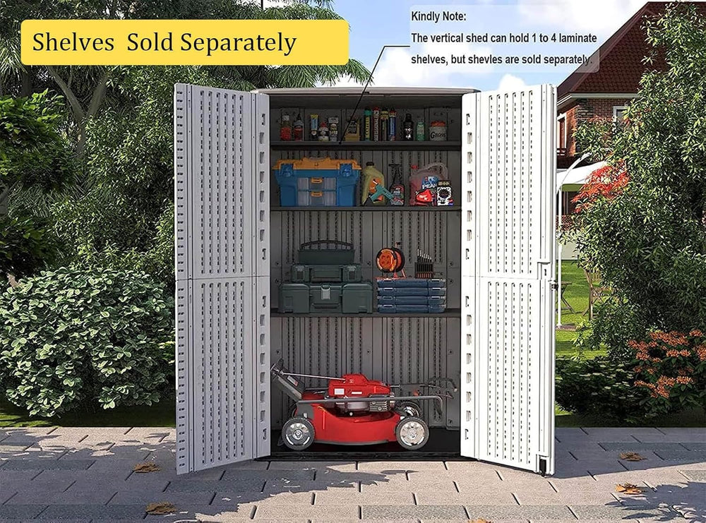 HOMSPARK Storage Shed Weather Resistance, Multi-Purpose Outdoor Storage Cabin...
