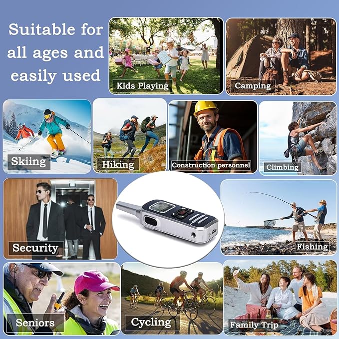 ELIDAIP M6P Mini Walkie Talkies, 1100mAh Battery Rechargeable, 128 Channels (...