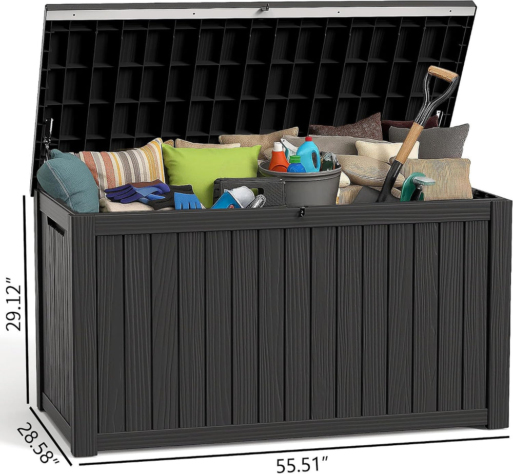 Deck Box Large Outdoor Storage for Patio Furniture, Outdoor Cushions, Garden ...