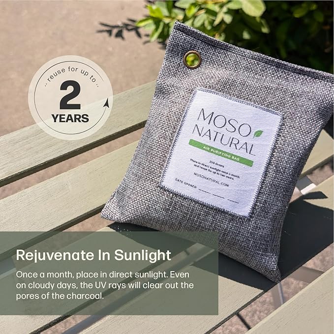 Moso Natural Air Purifying Bag 200g HGTV Editor's Pick | Premium Bamboo (...