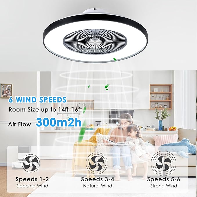 HUMHOLD 24" Bladeless Ceiling Fans