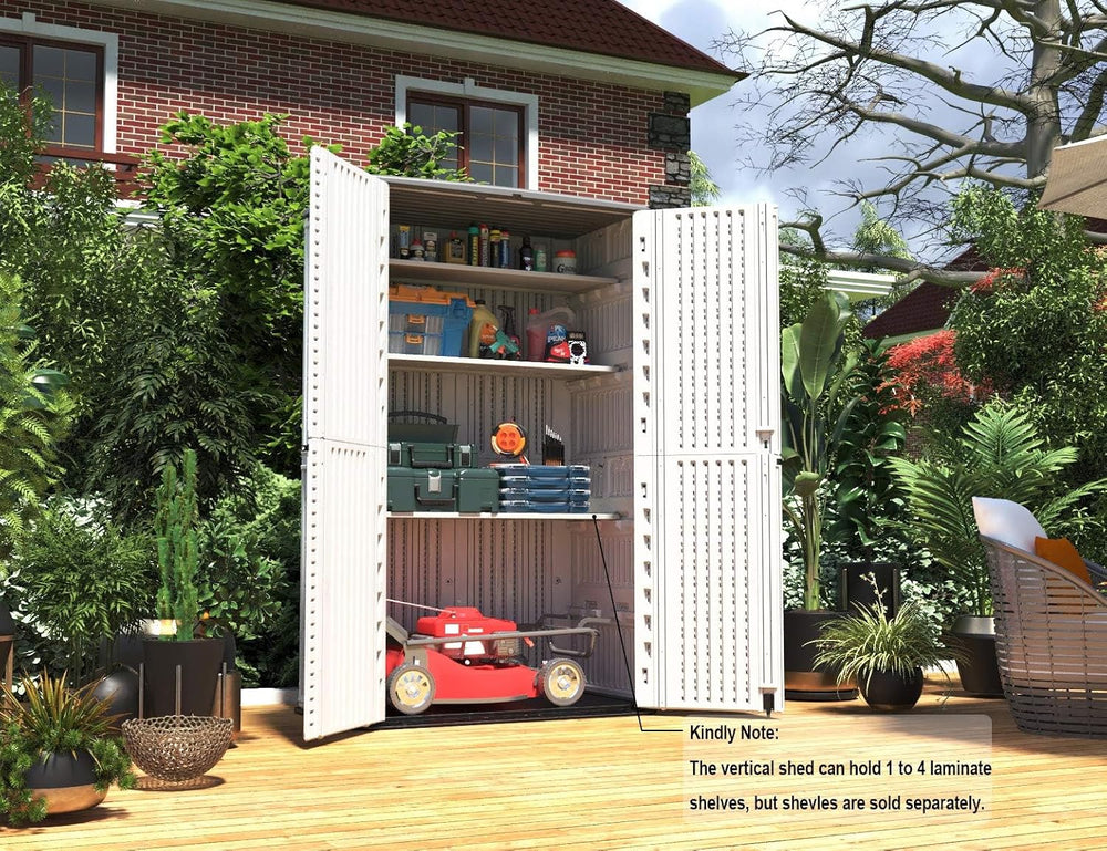 HOMSPARK Storage Shed Weather Resistance, Multi-Purpose Outdoor Storage Cabin...