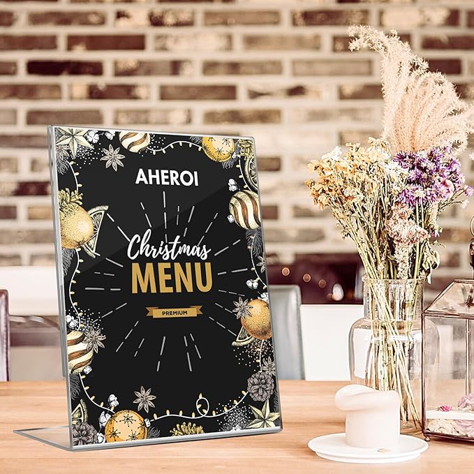 Aheroi Acrylic Sign Holder 8.5 x 11, Plastic Stands Flyer Display, Office (30...