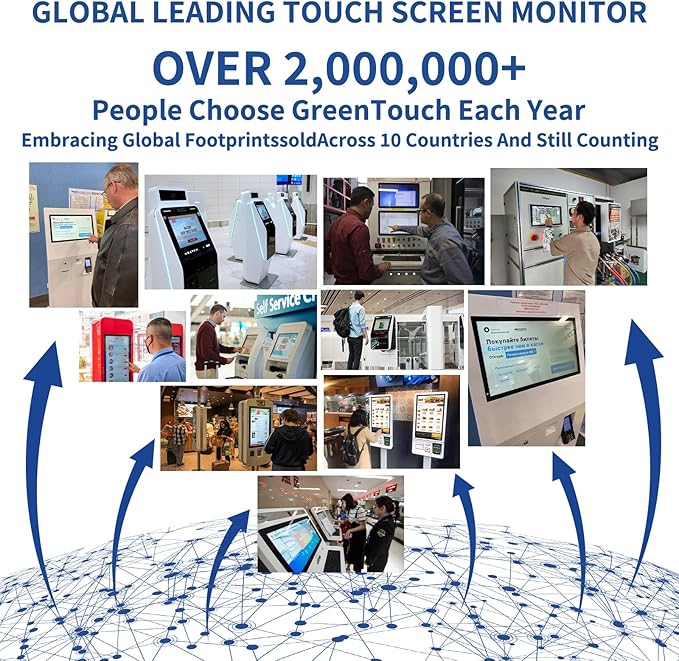 GreenTouch 19 inch Ultra Slim Touch Open Frame Monitor, HDMI/VGA/DVI Interface