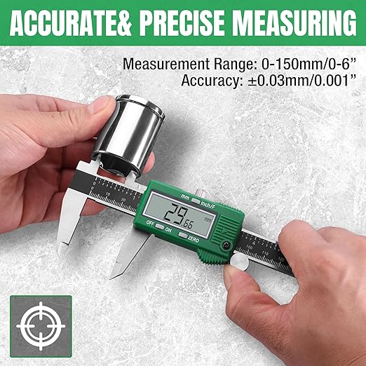 SK 6-Inch Digital Calipers, Vernier Caliper