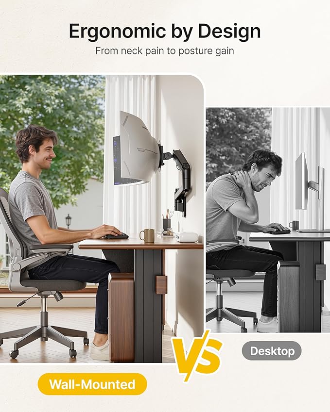 monTEK Monitor Wall Mount for 17-57“ up to 59.4 lbs Ultrawide Screens, Single
