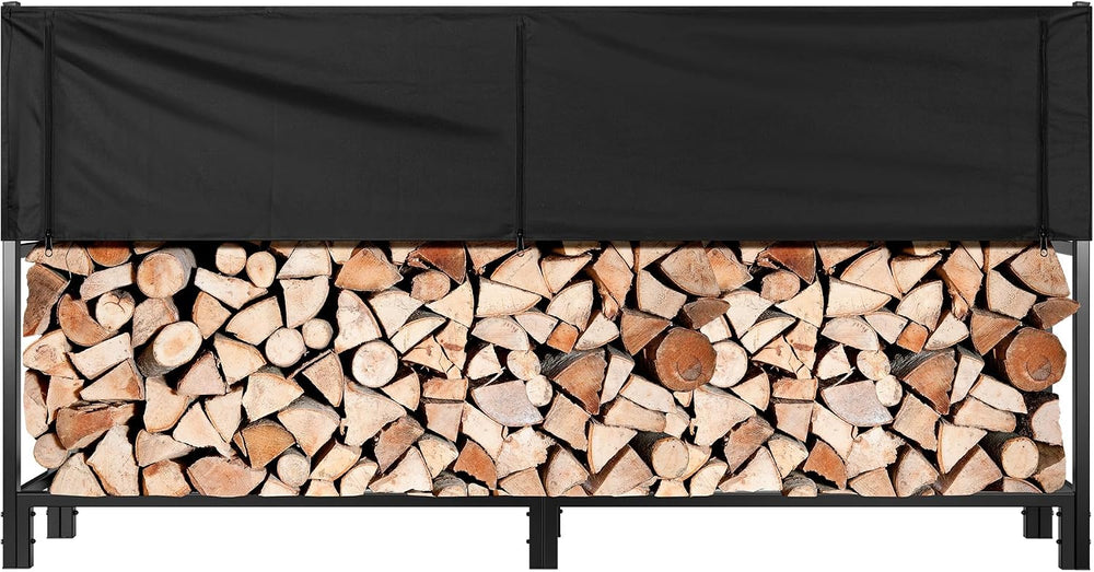 VIVOHOME Upgraded Heavy Duty 8 ft Firewood Rack Outdoor with Cover