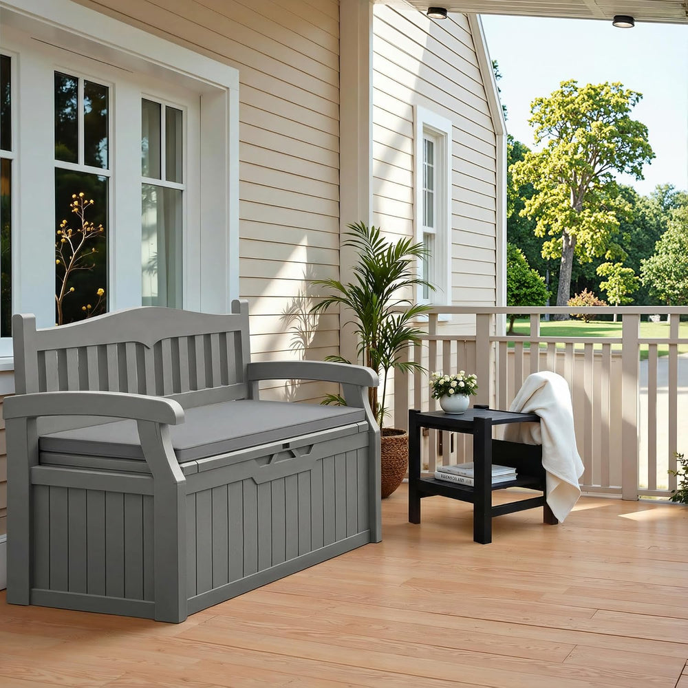 Flamaker 80 Gallon Storage Bench with Cushion, Waterproof, All-Weather