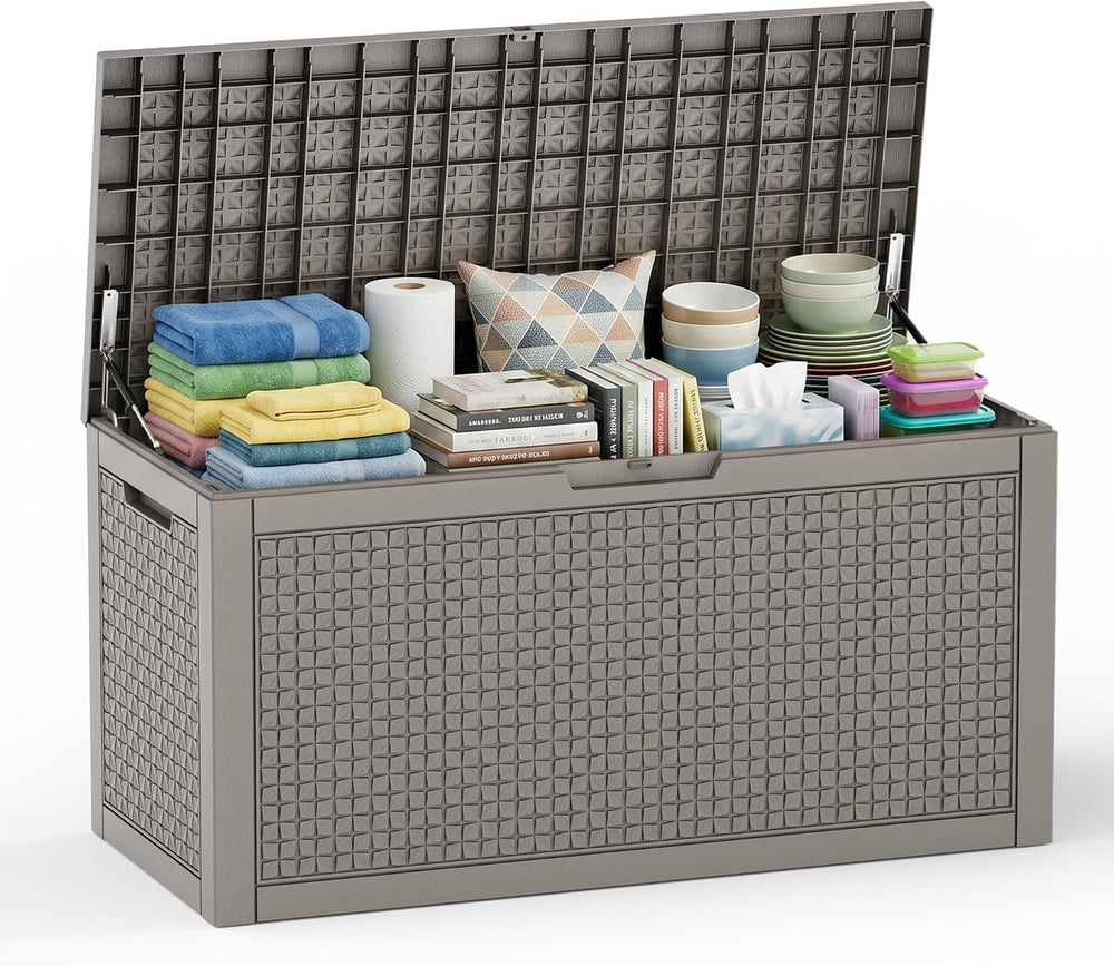 EasyUp 110 Gal Waterproof Outdoor Storage Box UV Resistant Deck Box