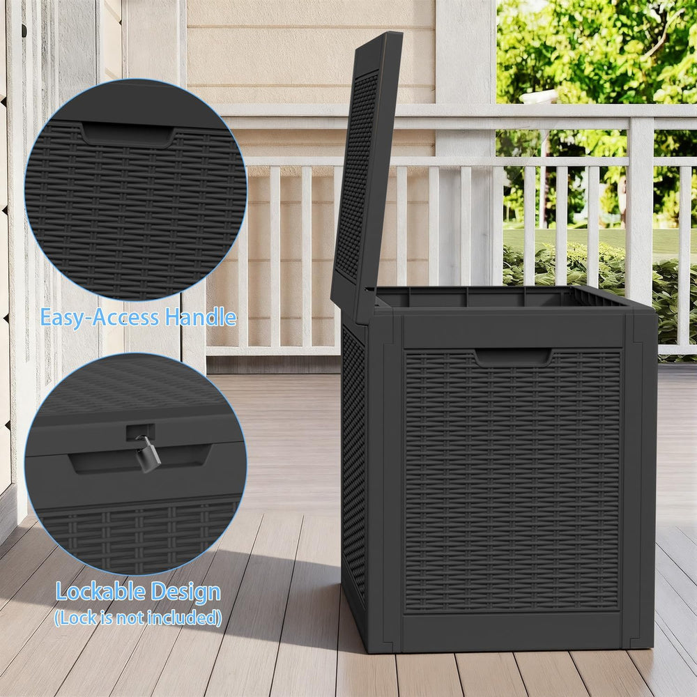 Vixzen 36 Gallon Deck Boxes Outdoor Waterproof, Lockable Resin Storage Box wi...