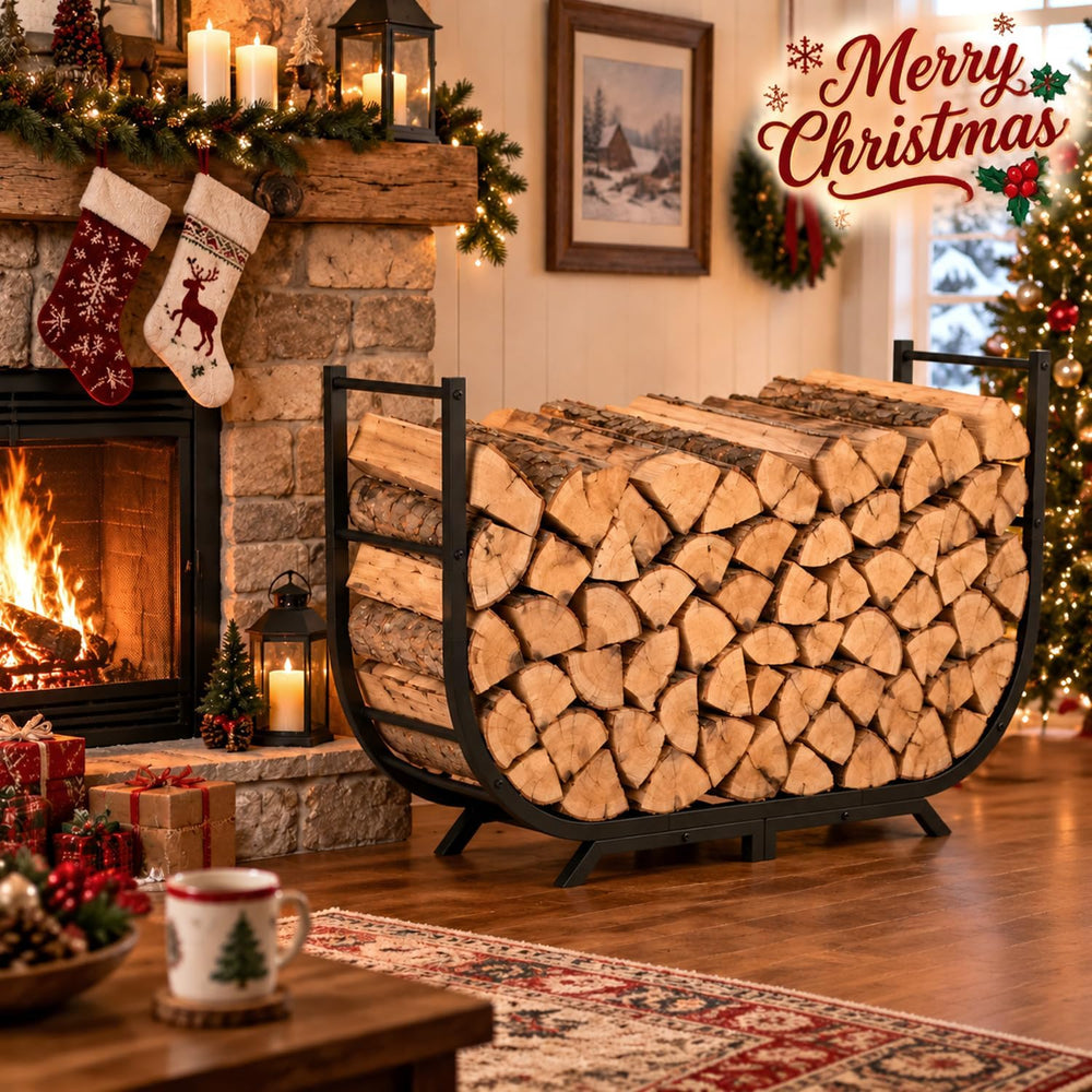 42 Inch Firewood Rack Outdoor Wood Storage Rack