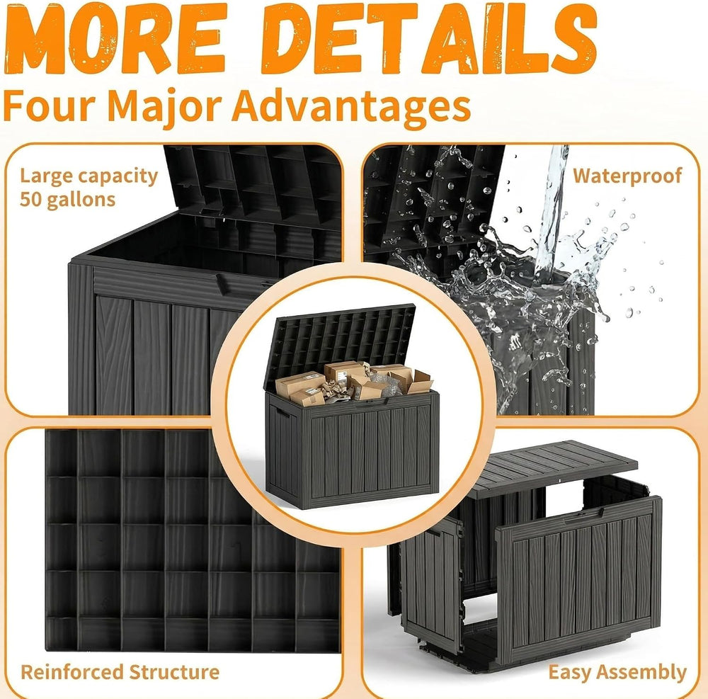 50Gal Package Delivery Box Lockable Outdoor Storage Box