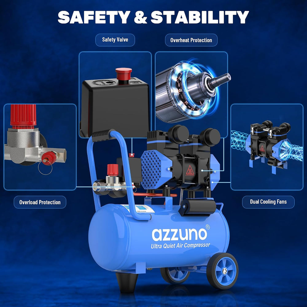 8 Gallon 2 HP Oil-Free Air Compressor, 4.2 CFM @ 90 PSI, 116 Max PSI
