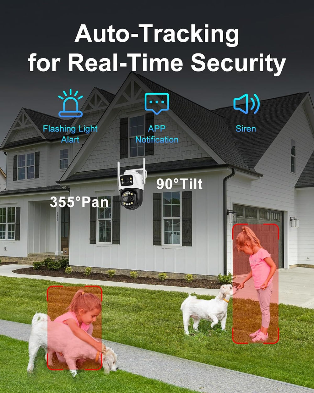 6MP Dual Lens 2.4GHz WiFi Security Camera Outdoor PTZ