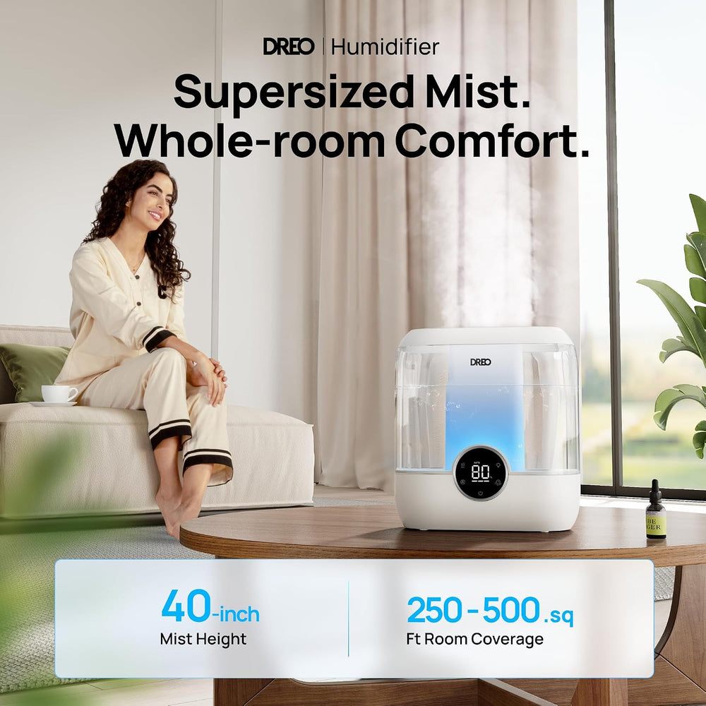 DREO 6L Top Fill Humidifiers for Bedroom, 60H Runtime 28 dB Quiet Supersized