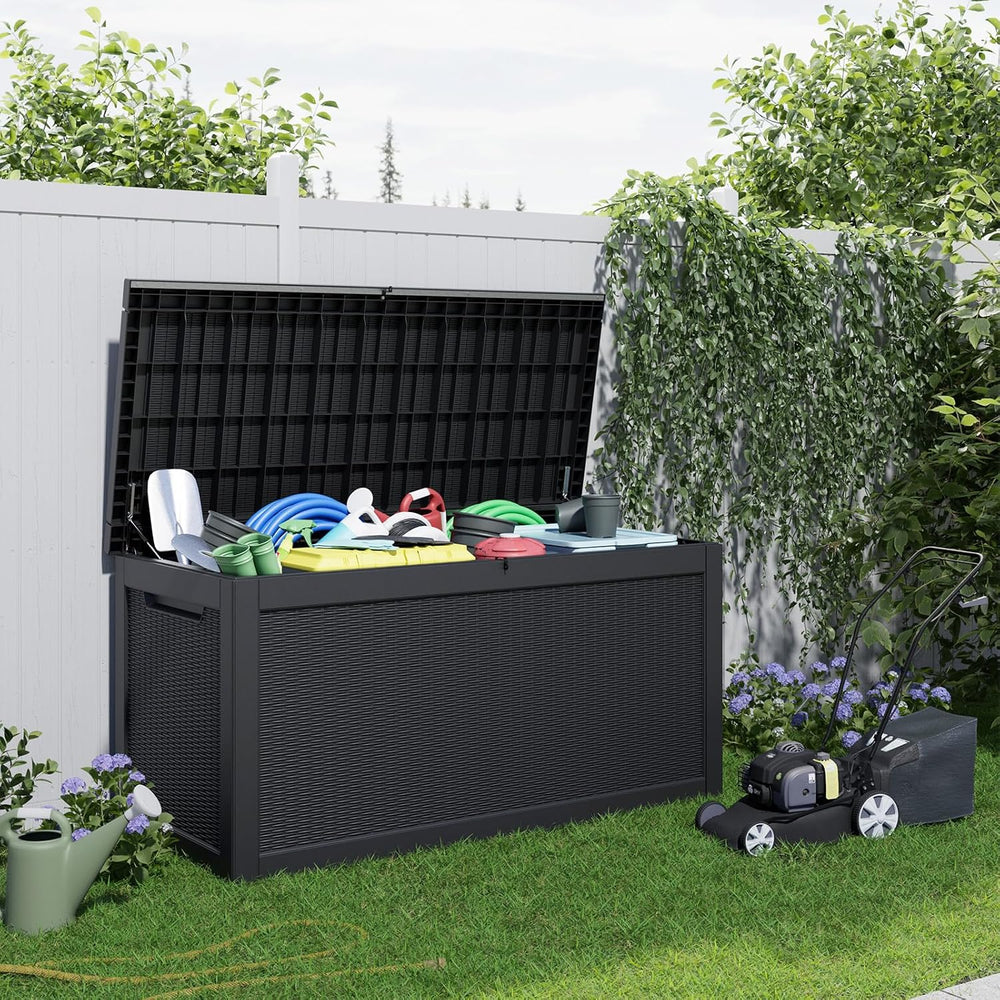 ROJIK Outdoor Storage Housing Deck Box - Waterproof Patio Furniture, Garden T...