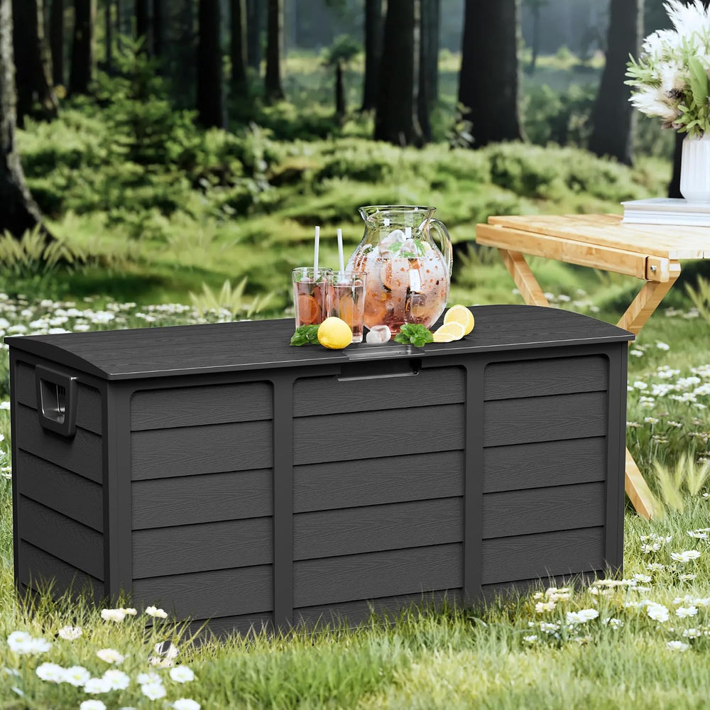 75 Gallon Outdoor Deck Box - Durable Resin Storage with Lockable Lid, for Pat...
