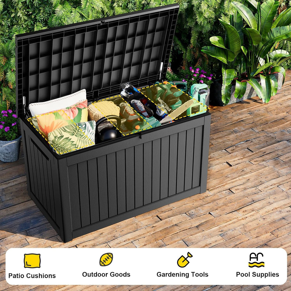 Deck Box Large Outdoor Storage for Patio Furniture, Outdoor Cushions, Garden ...