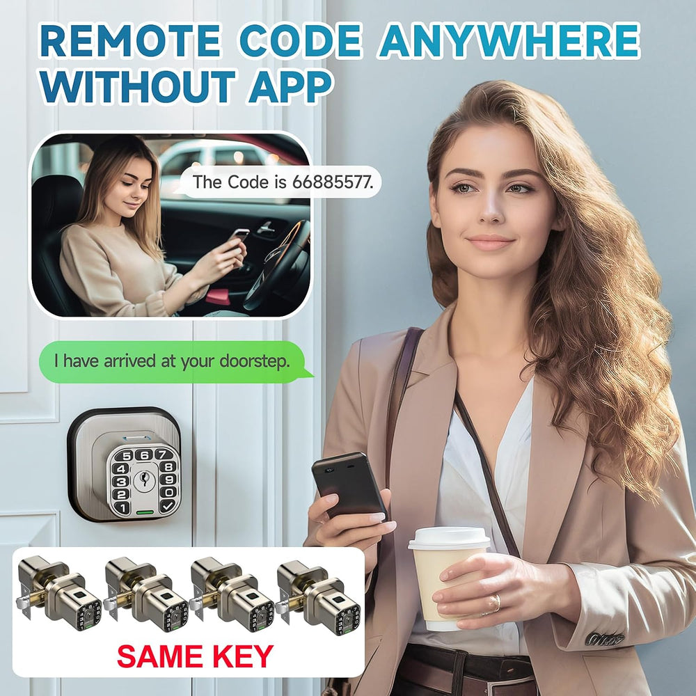 Richelock Fingerprint Door knob, Smart Biometric Door Lock with Keypad, Keyle...