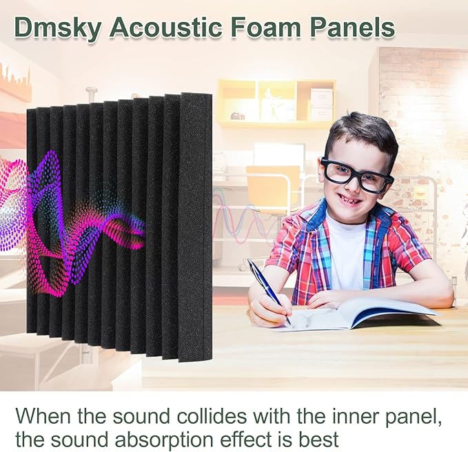50 Pack Acoustic Foam Panels, Soundproof Wedges Panels