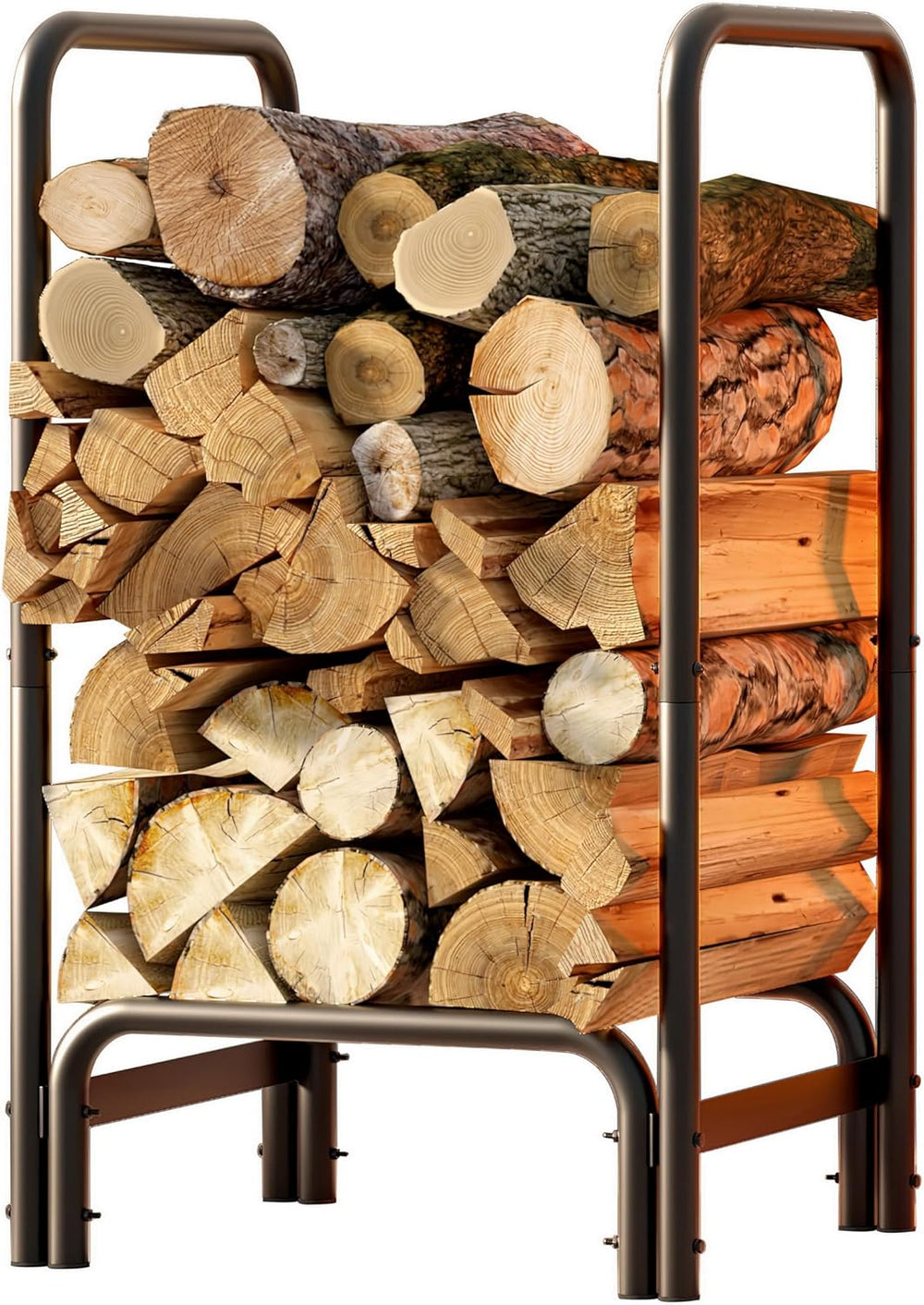 Fire Beauty Firewood Rack, Carbon Steel Log Holder for Indoor Outdoor Use