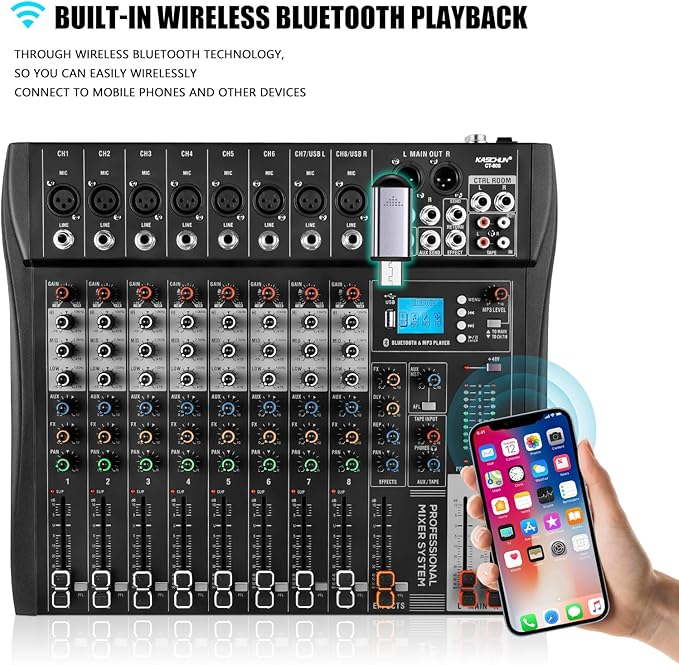 8 Channel Professional Audio Mixer