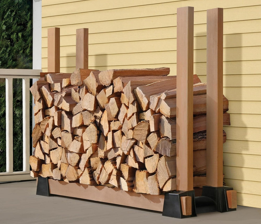 ShelterLogic LumberRack Firewood Rack Adjustable Plastic Bracket Kit, Black, ...