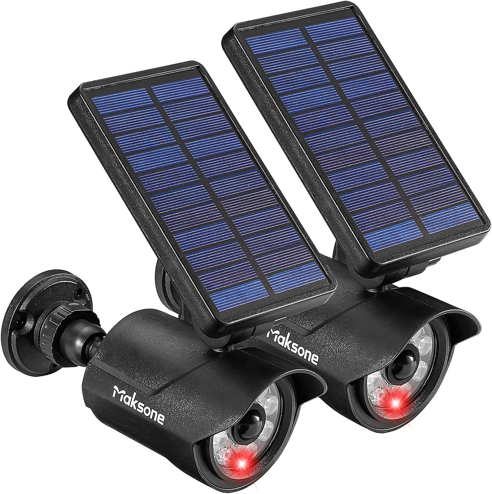 Maksone Solar Lights Motion Sensor Security Light METAL Finishing, Fake Camer...