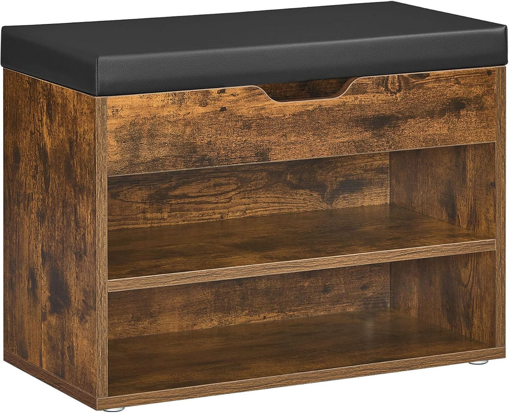 VASAGLE Storage Bench with Cushion, Shoe Bench, 11.8 x 23.6 x 17.3 Inches