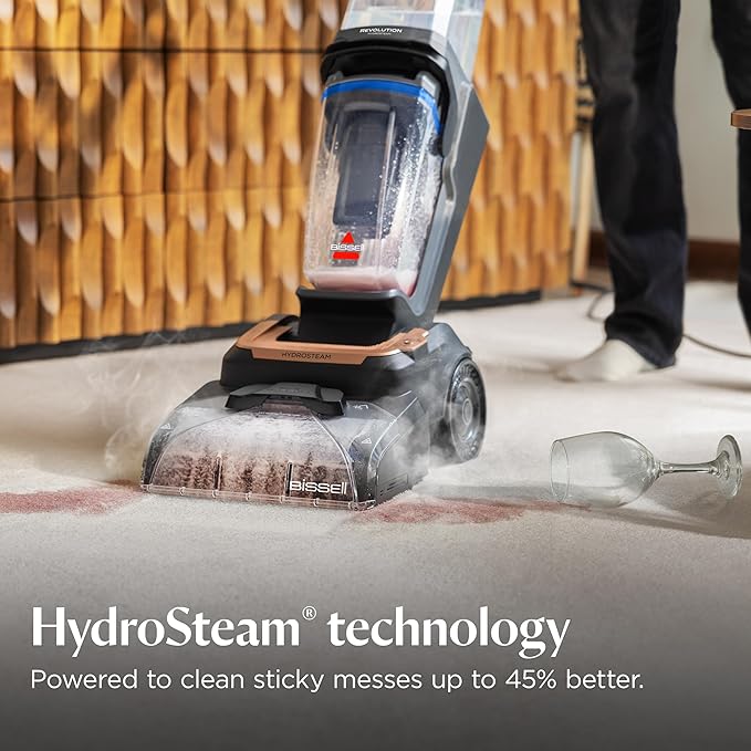 BISSELL Revolution HydroSteam Carpet Cleaner, Upright Deep Cleaner, HydroSteam