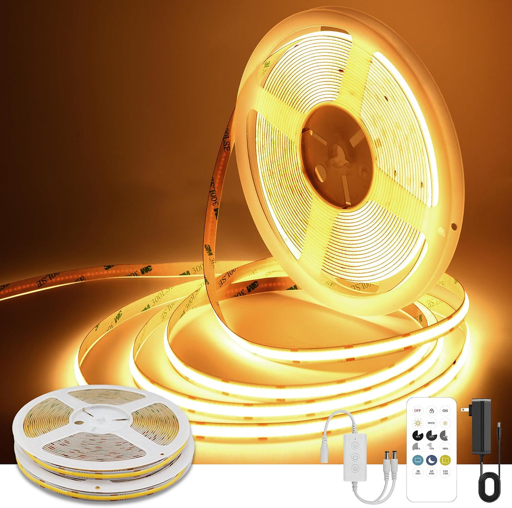 Pandery COB LED Strip Lights Warm White, 24V Dimmable led Light Strip KIT