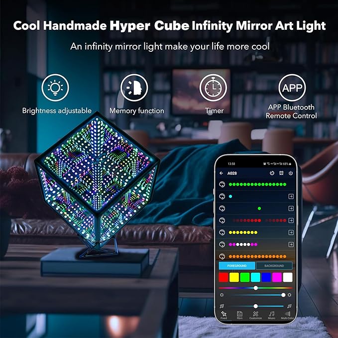 Heepulor Infinity Hyper Cube LED Light LED Controller