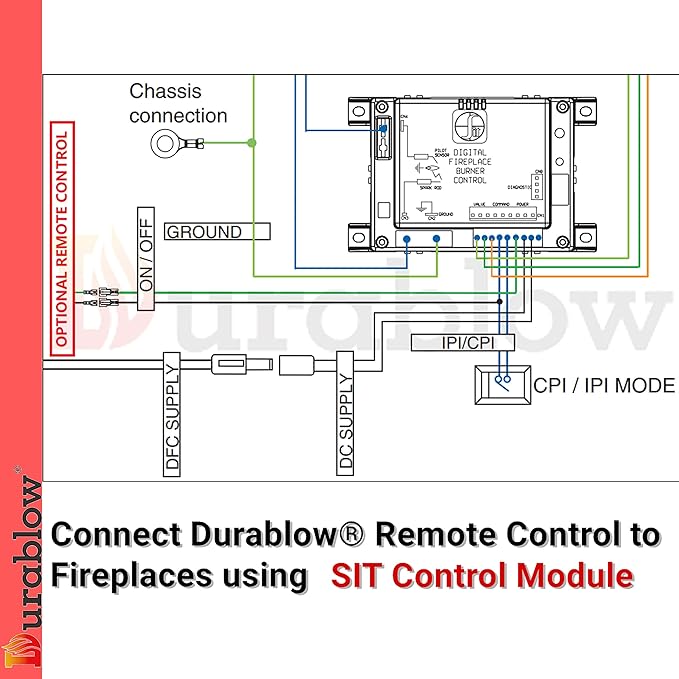 Durablow TR1001 On/Off Gas Fireplace Remote Control Kit