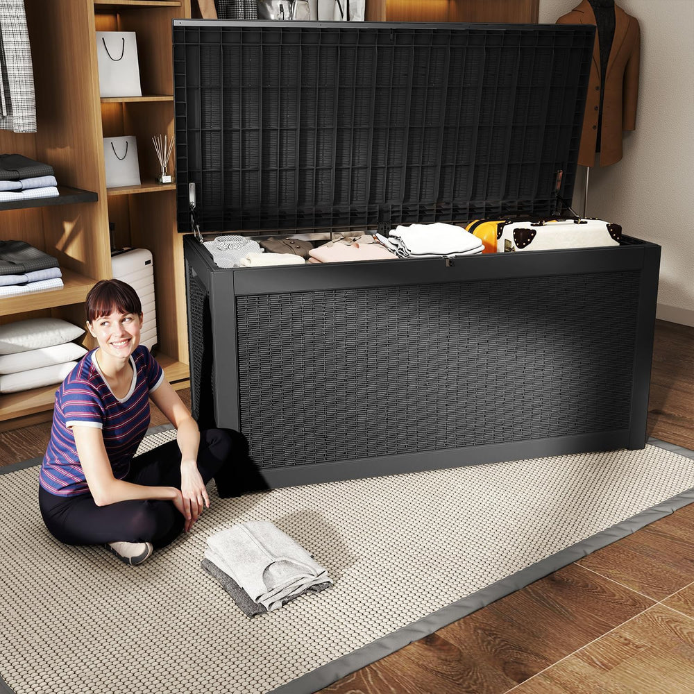 Deck Box Large Outdoor Storage for Patio Furniture, Outdoor Cushions, Garden ...