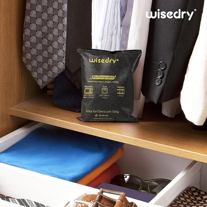 wisedry 10 x 500 Grams Rechargeable Silica Gel Car Dehumidifier, Microwave Fast