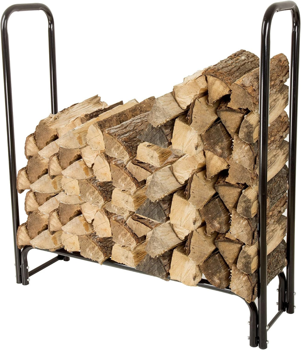 Pure Garden 4ft Firewood Rack Outdoor Wood Rack Log Holder - Heavy Duty Tubul...