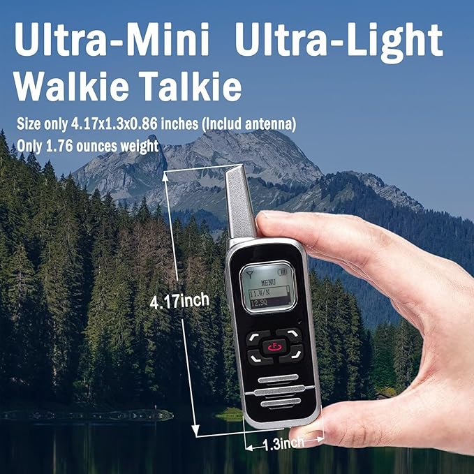 ELIDAIP M6P Mini Walkie Talkies, 1100mAh Battery Rechargeable, 128 Channels (...