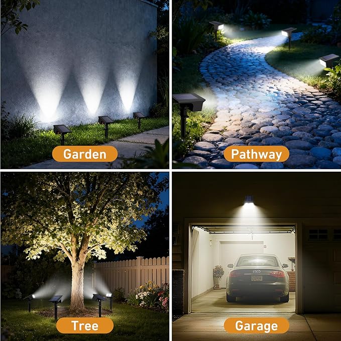 btfarm Solar Spot Lights Outdoor Waterproof, 8 Pack/3 Modes Motion Sensor Lights