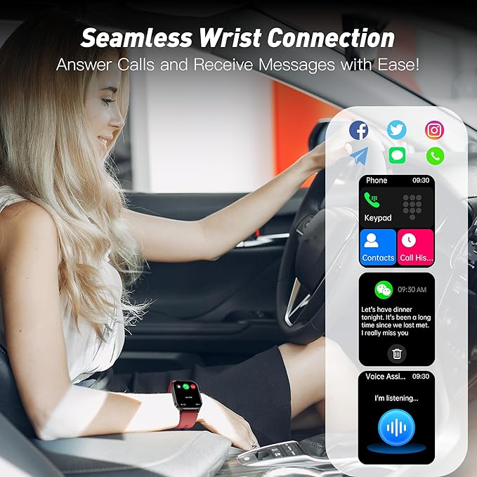 Smart Watch for Men Women, 2.04" AMOLED Color Screen, 24/7 Heart Rate, B...