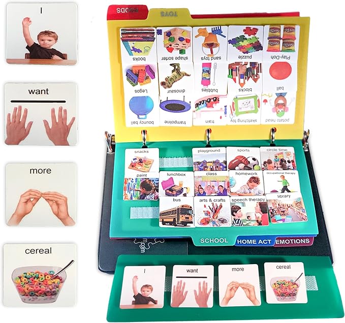 Visual Communication Book with Case, 162 ASD Photo Picture Cards: Autism