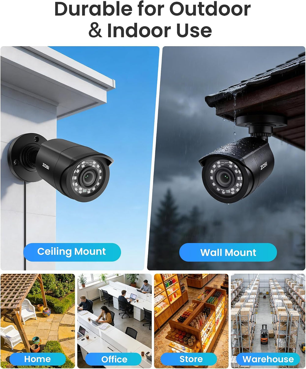 ZOSI 3K Lite Security Camera System with AI Human Vehicle Detection,H.265+ 8C...