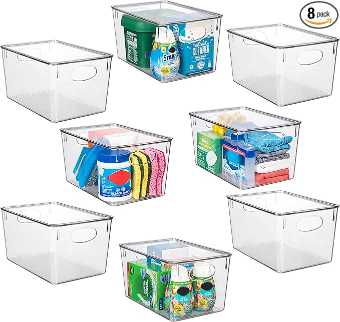 ClearSpace Plastic Storage Bins (8 Pack)