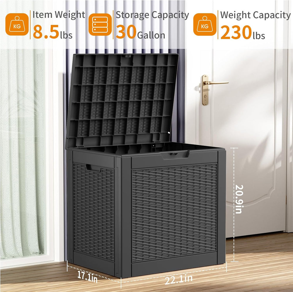 ROJIK 30Gallon Outdoor Storage Box - Waterproof Patio Furniture Deck Box, Gar...