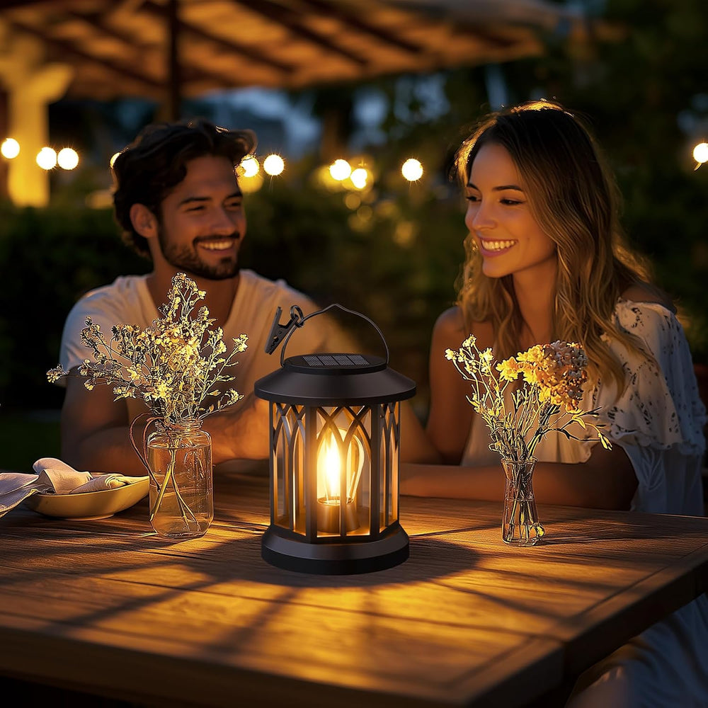 Hanging Solar Lanterns Outdoor Waterproof: 2 Pack Garden Lantern Decorative