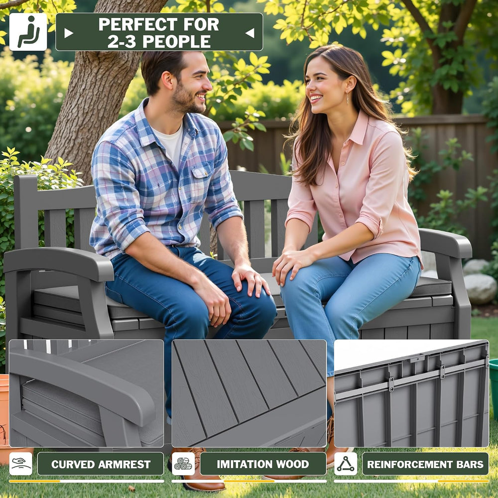 Flamaker 80 Gallon Storage Bench with Cushion, Waterproof, All-Weather