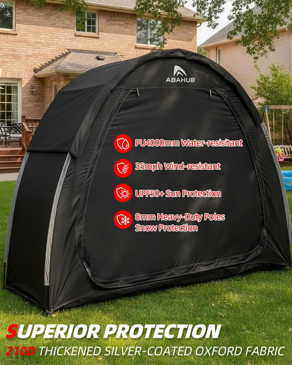 Abahub Portable Bike Storage Shed Tent with Rain Cover for 1/2 Bicycle